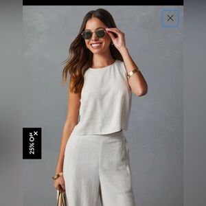 2/$30. VICI collection Torrey linen blend crop top.